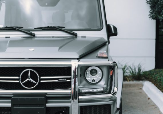 parked silver Mercedes-Benz vehicle